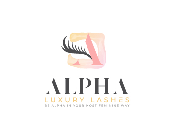 Logo design for a beauty company by LogoArena professional logo designers. Submitted for Alpha Luxury Lashes logo contest by kavi92993, entry number 109
