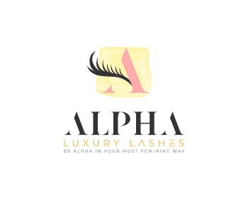 Logo design for a beauty company by LogoArena professional logo designers. Submitted for Alpha Luxury Lashes logo contest by kavi92993, entry number 110