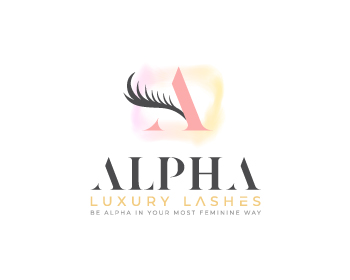 Logo design for a beauty company by LogoArena professional logo designers. Submitted for Alpha Luxury Lashes logo contest by kavi92993, entry number 129