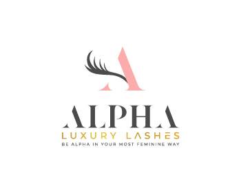 Logo design for a beauty company by LogoArena professional logo designers. Submitted for Alpha Luxury Lashes logo contest by kavi92993, entry number 60
