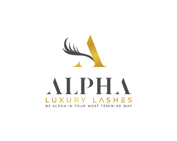Logo design for a beauty company by LogoArena professional logo designers. Submitted for Alpha Luxury Lashes logo contest by kavi92993, entry number 62