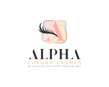 Logo design for a beauty company by LogoArena professional logo designers. Submitted for Alpha Luxury Lashes logo contest by kavi92993, entry number 112