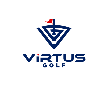 Logo design for a sports company by LogoArena professional logo designers. Submitted for Virtus Golf logo contest by javaz, entry number 107