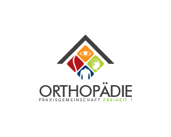 Logo design for a medical company by LogoArena professional logo designers. Submitted for Orthopädie ( austauschbar mit HNO oder Allgmeinmedizin) Praxisgemeinschaft Freiheit 1 logo contest by nigz65, entry number 43