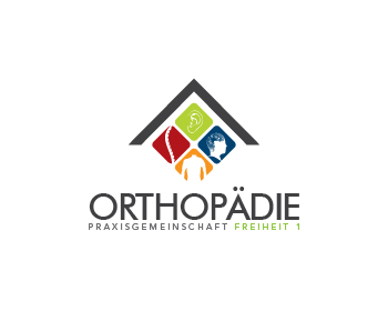 Logo design for a medical company by LogoArena professional logo designers. Submitted for Orthopädie ( austauschbar mit HNO oder Allgmeinmedizin) Praxisgemeinschaft Freiheit 1 logo contest by nigz65, entry number 105