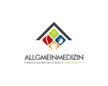 Logo design for a medical company by LogoArena professional logo designers. Submitted for Orthopädie ( austauschbar mit HNO oder Allgmeinmedizin) Praxisgemeinschaft Freiheit 1 logo contest by nigz65, entry number 108