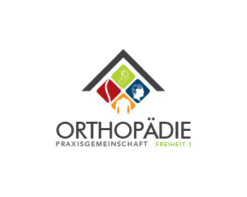 Logo design for a medical company by LogoArena professional logo designers. Submitted for Orthopädie ( austauschbar mit HNO oder Allgmeinmedizin) Praxisgemeinschaft Freiheit 1 logo contest by nigz65, entry number 110