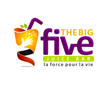Logo design for a retail company by LogoArena professional logo designers. Submitted for THE BIG FIVE Juice Bar logo contest by masjacky, entry number 9