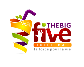 Logo design for a retail company by LogoArena professional logo designers. Submitted for THE BIG FIVE Juice Bar logo contest by masjacky, entry number 10