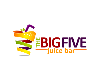 Logo design for a retail company by LogoArena professional logo designers. Submitted for THE BIG FIVE Juice Bar logo contest by masjacky, entry number 13