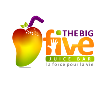 Logo design for a retail company by LogoArena professional logo designers. Submitted for THE BIG FIVE Juice Bar logo contest by masjacky, entry number 18