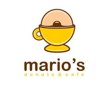 Logo design for a restaurant company by LogoArena professional logo designers. Submitted for Mario's Donuts and Cafe logo contest by magzymagz, entry number 25